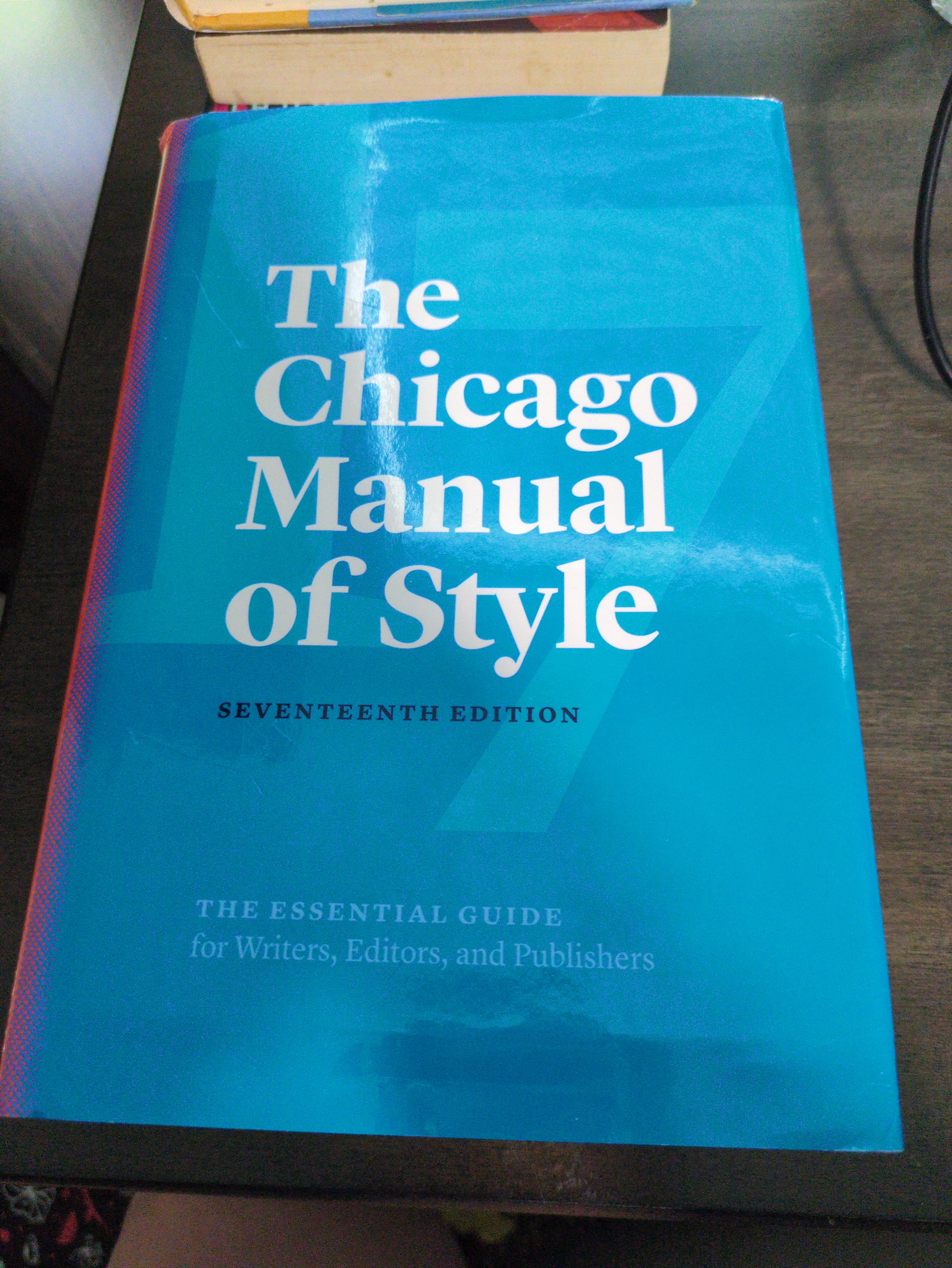 Cover of The Chicago Manual of Style, 17th Edition